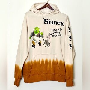 Shrek Hoodie Men’s Large Tan Brown Animation Dreamworks Cartoons Mythology